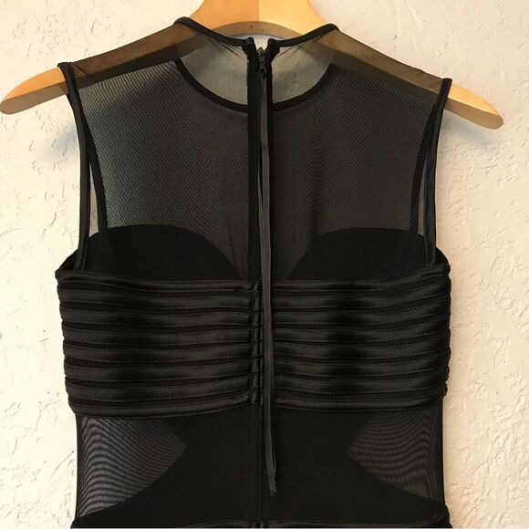 RARE Vintage Tadashi Black Chiffon Panel Pant Gown (M) - Picture 8 of 14